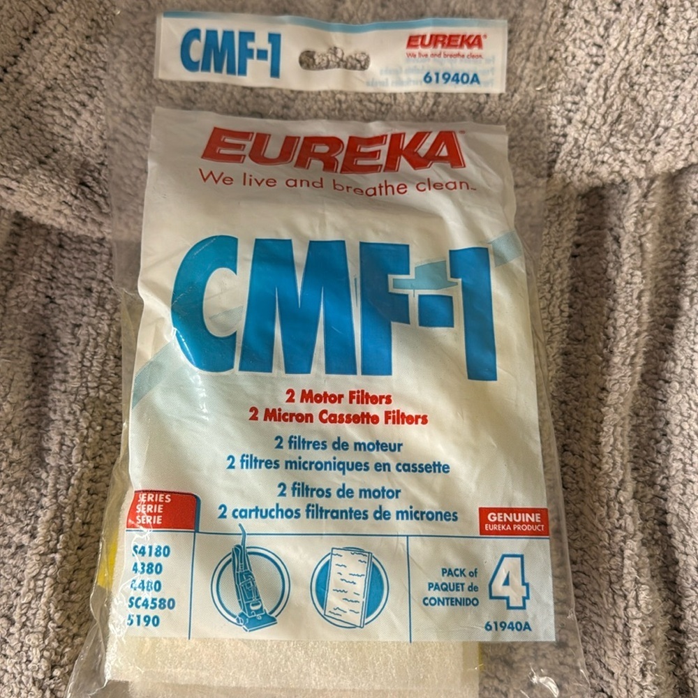 Eureka CMF-1 Package of 2 Motor Filters-2 Micron Cassette Filters NIP